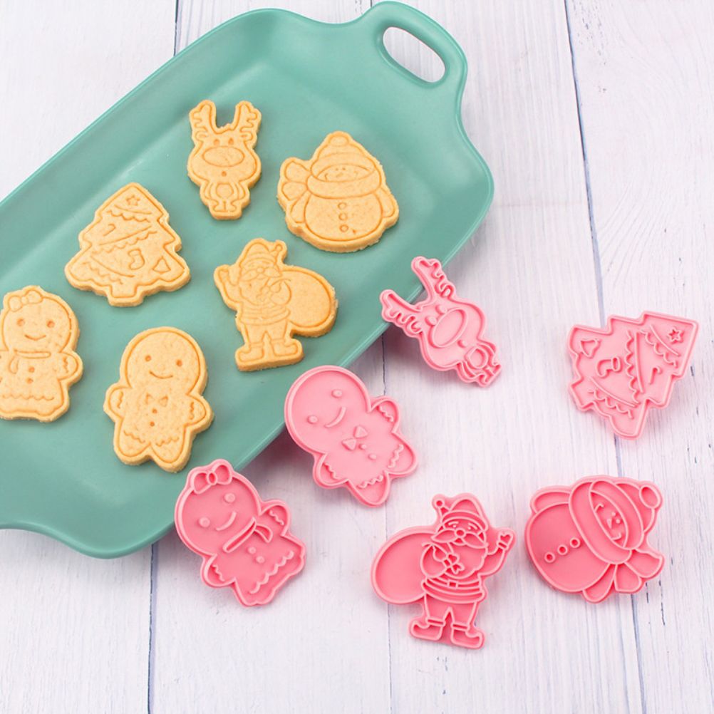 Christmas Cutter Mold Set 6 Piece Pattern Kitchen DIY Baking Mold For Biscuits Pastries Fondant Cakes - Image 5