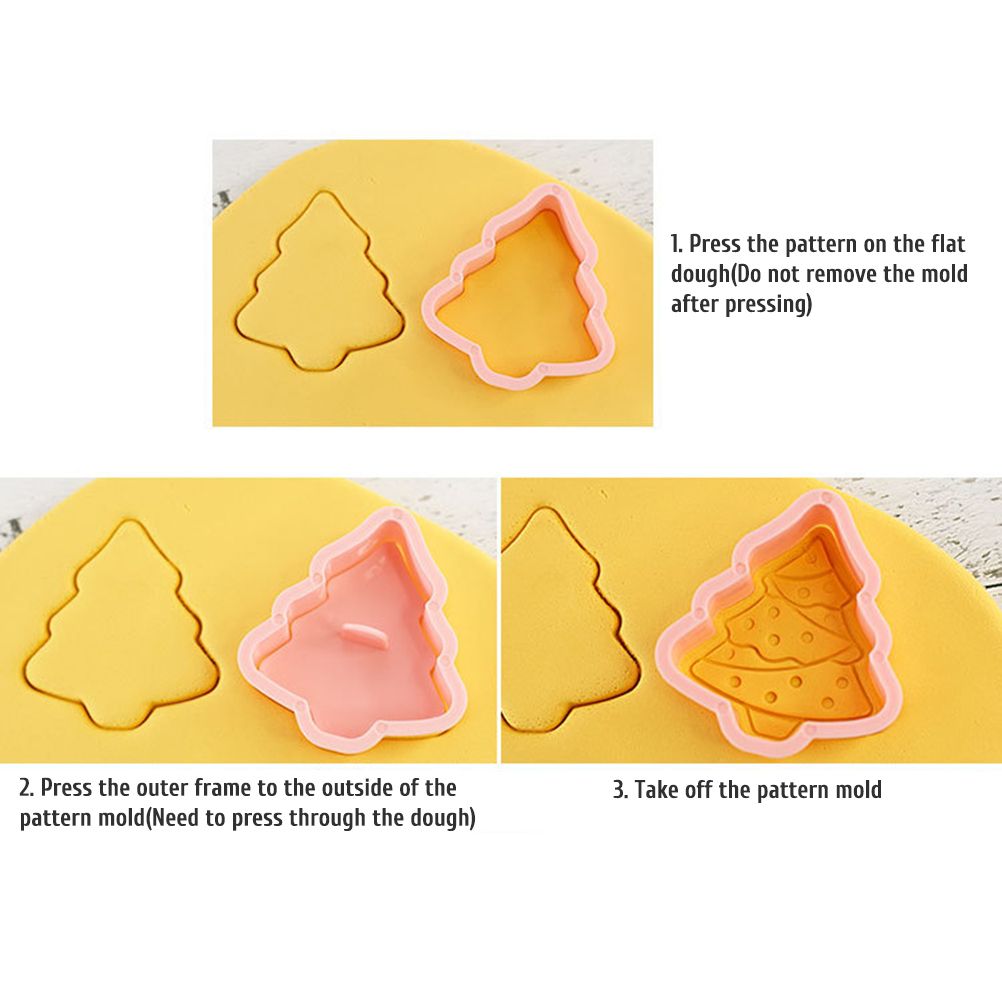 8 Pcs/Set Christmas Themed Cutters Santa Claus Christmas Tree DIY 3D Biscuits Mold Baking Mould Decorating Tools - Image 7