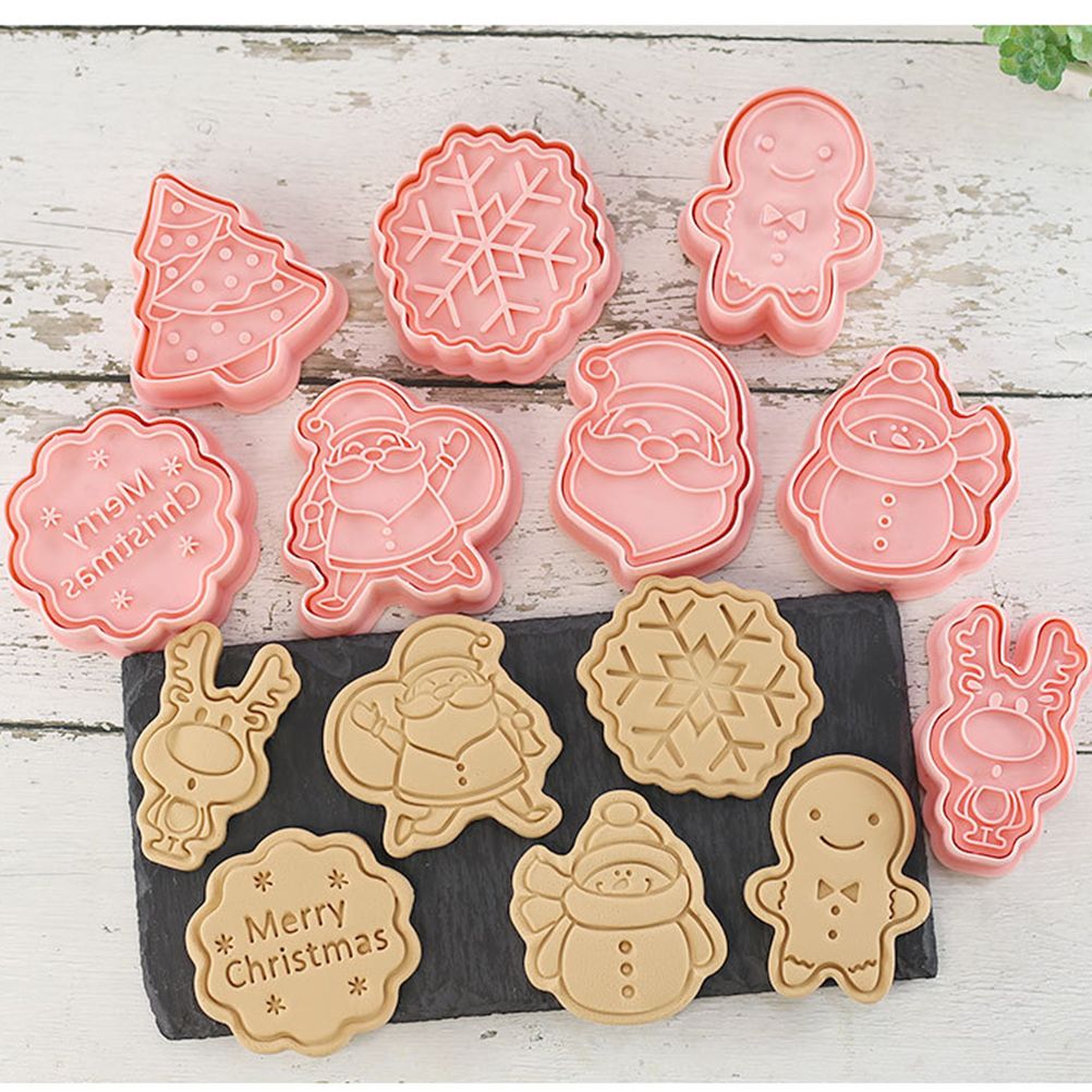 8 Pcs/Set Christmas Themed Cutters Santa Claus Christmas Tree DIY 3D Biscuits Mold Baking Mould Decorating Tools - Image 8