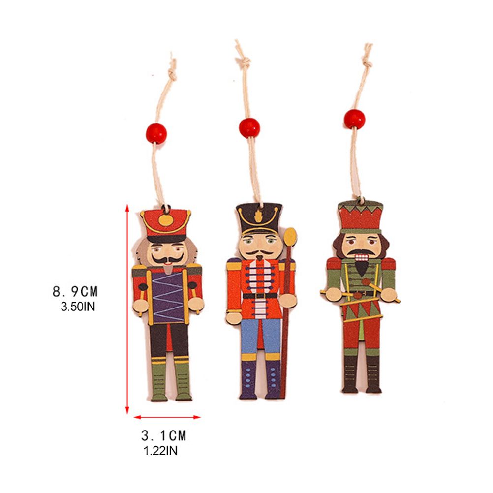 Christmas Tree Nutcracker Pendant Christmas Wood Walnut Soldier Hanging Decoration for Xmas Party Wall Fireplace Window - Image 2