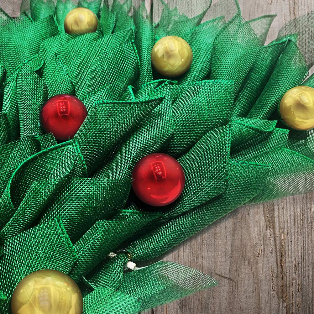 Christmas Wreath Handmade Xmas Tree Wreath Holiday Farmhouse Ornament Wreaths Decorations for Home Front Door Window - Image 3