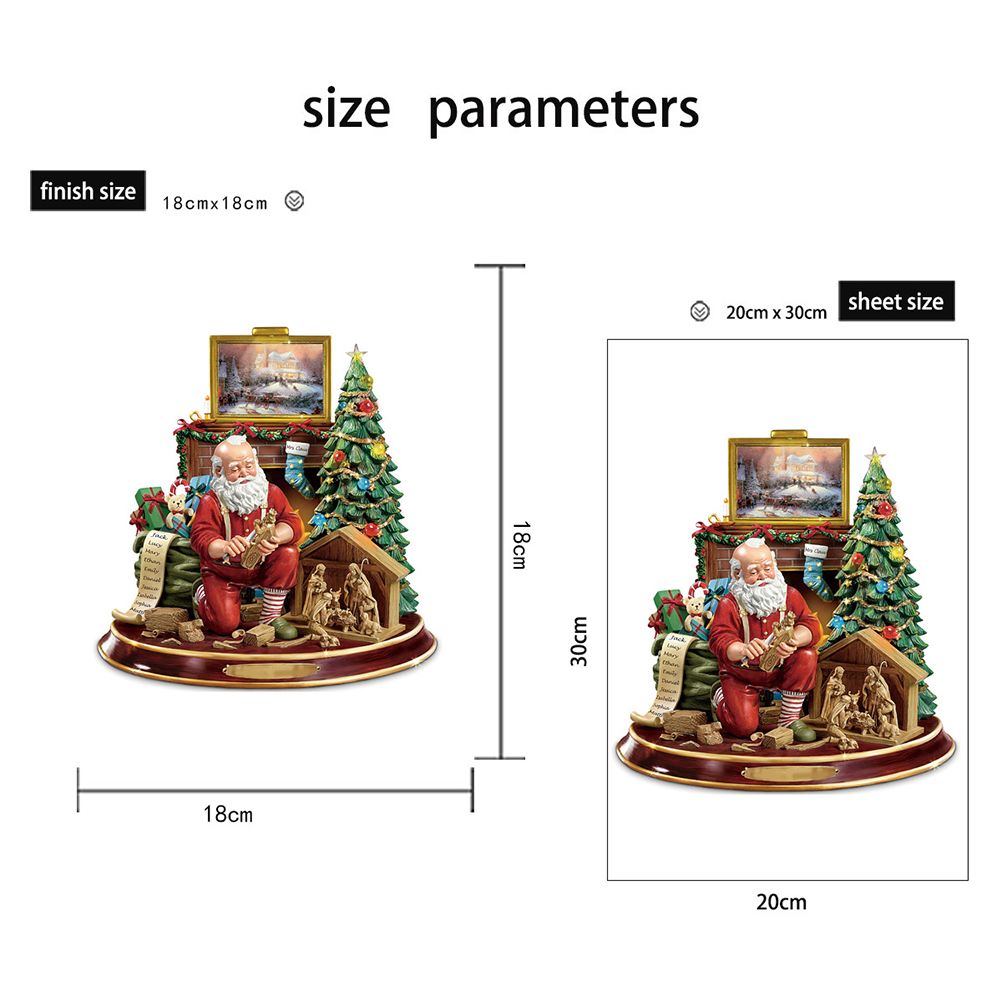 Christmas Santa Window Paste Stickers PVC Angel Merry Christmas Party Wall Stickers - Image 2
