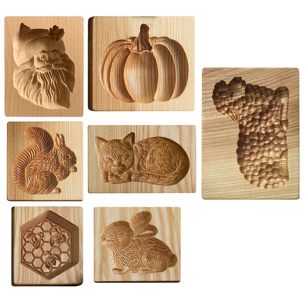 3D Cutter Embossing Mold Christmas Animal Pumpkin Cutter Baking Mold Funny Wooden Molds for Kitchen DIY - Image 3