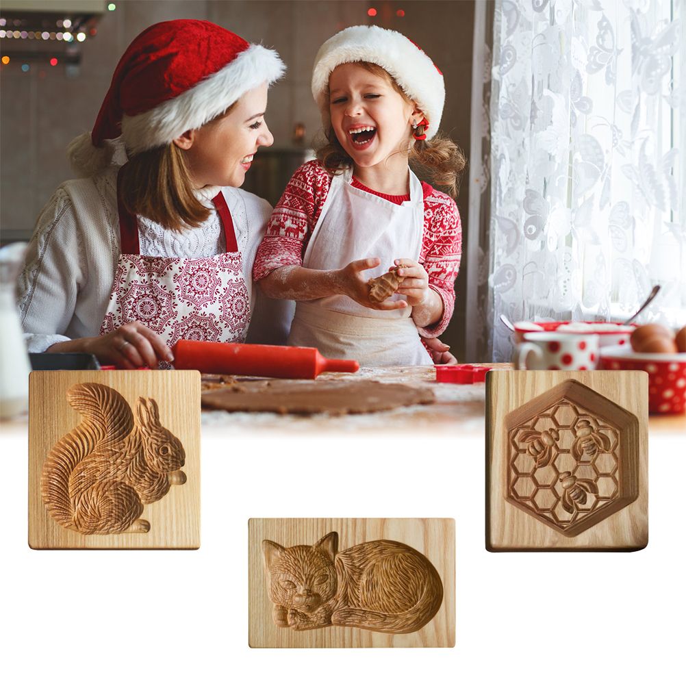 3D Cutter Embossing Mold Christmas Animal Pumpkin Cutter Baking Mold Funny Wooden Molds for Kitchen DIY - Image 4