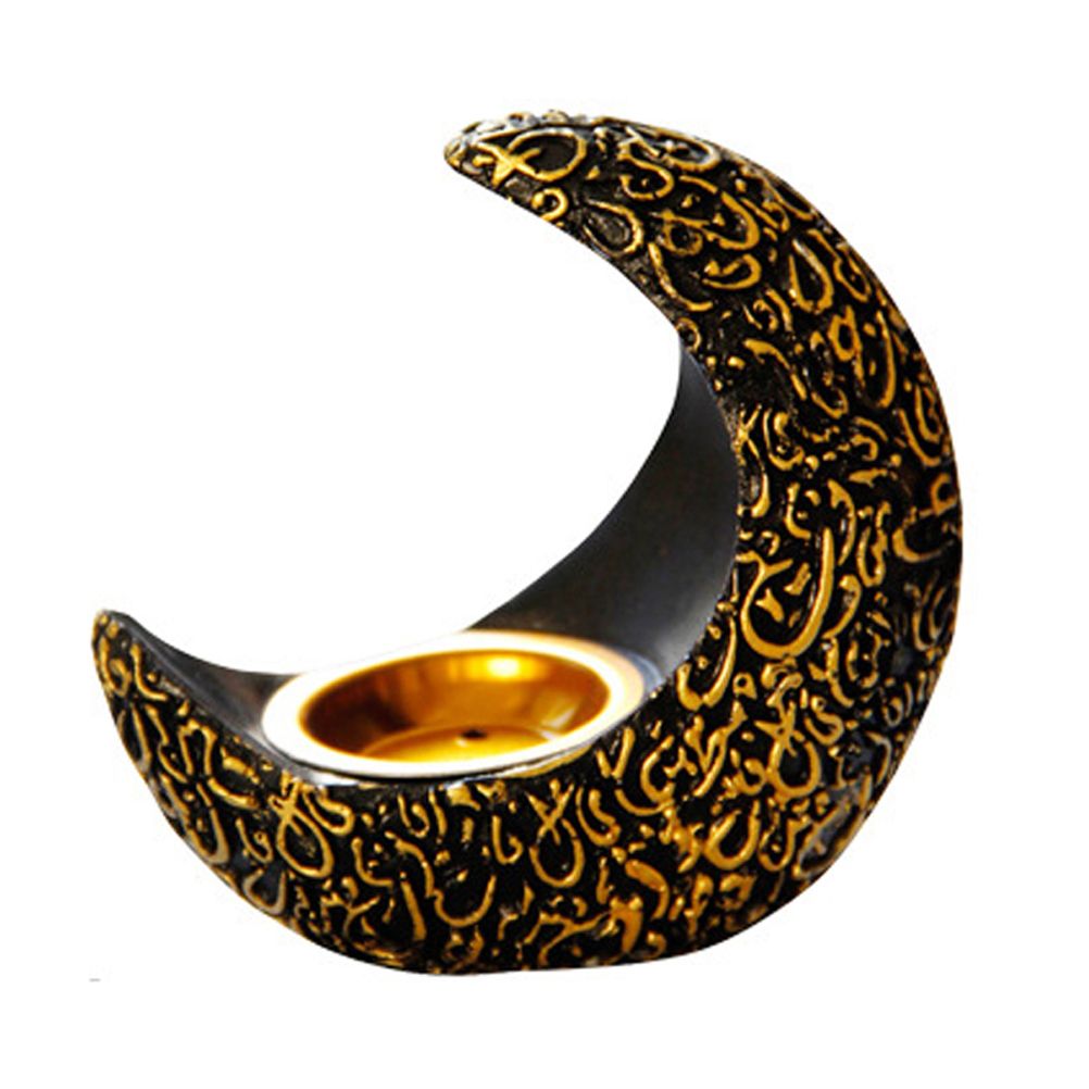 Incense Holder Moon Shape Aroma Stove Holder Resin Incense Holder Aromatherapy Stove Desktop Ornament Home Office Decor - Image 1