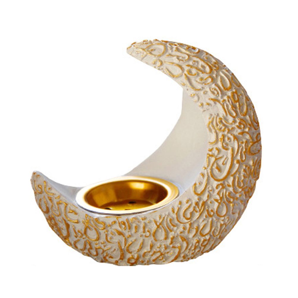 Incense Holder Moon Shape Aroma Stove Holder Resin Incense Holder Aromatherapy Stove Desktop Ornament Home Office Decor - Image 1