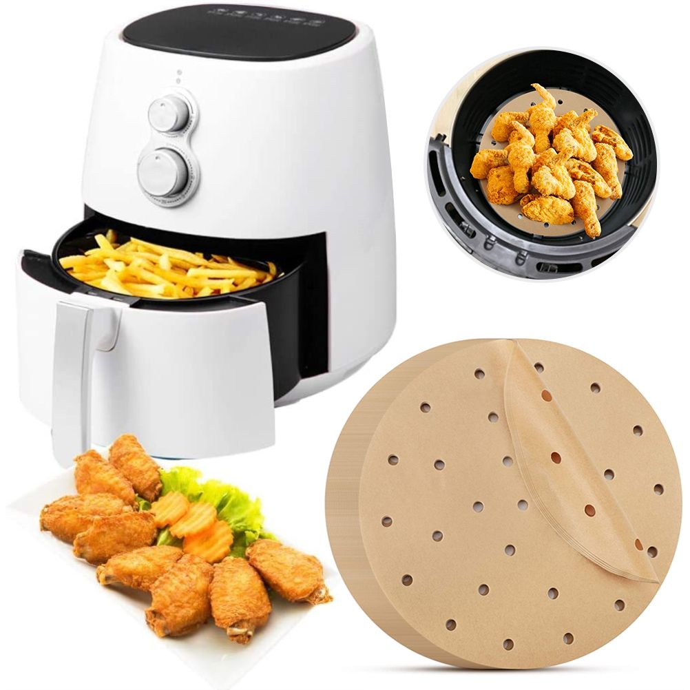 Fryer Liners Waterproof Fryer Filter Paper Fryer Round Perforated Parchment Paper for Fryer - Image 2