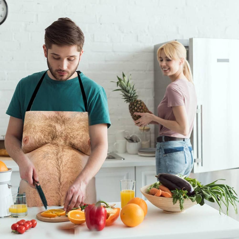 Funny Men Belly Cooking Aprons Kitchen Barbecue Funny Printing Aprons 3D Apron - Image 7