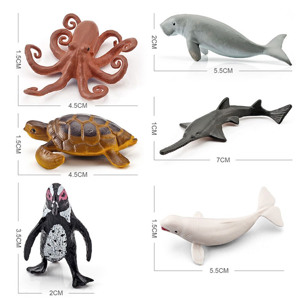 12PCS Mini Sea Toys for Kids Plastic Sea Animals Figurines Simulation Ocean Animals Model Decoration - Image 2