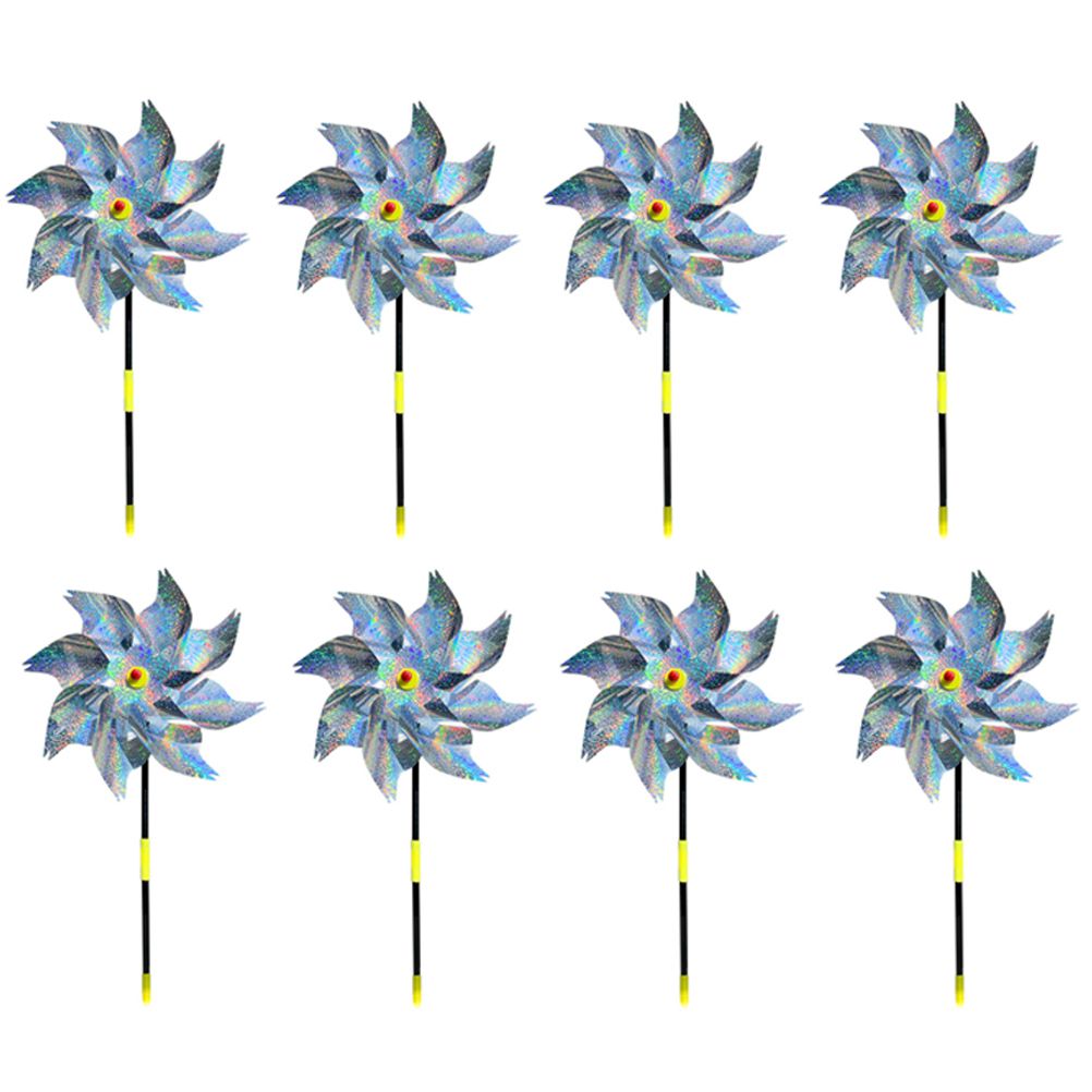 8Pcs Bird Repeller Pinwheel Reflective Garden Plant Flower Bird Repellent Windmill Garden Decoration - Image 1