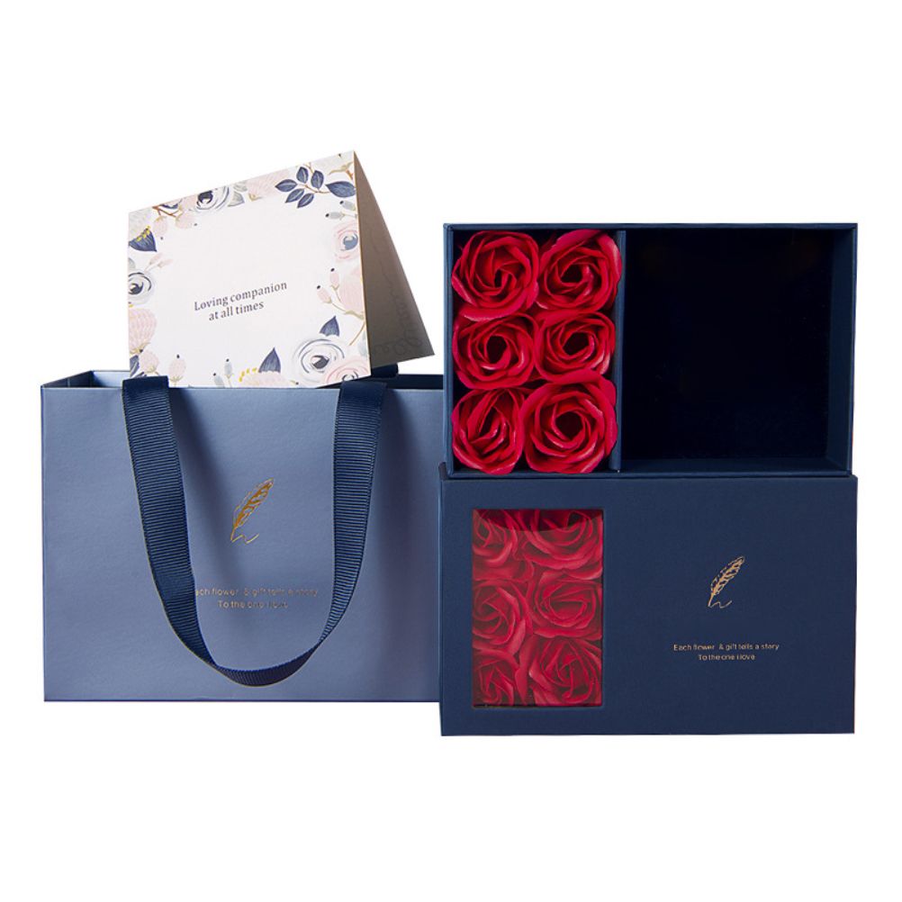 Rose Jewellery Gift Box Real Eternal Roses Handmade Rose Jewellery Storage Box for Girlfriend Wife Wedding Mother's Day - Image 1