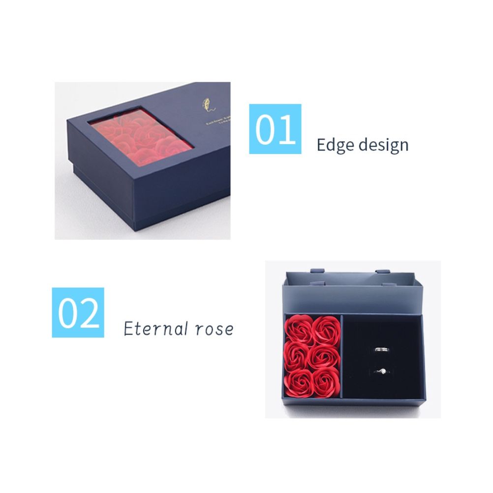 Rose Jewellery Gift Box Real Eternal Roses Handmade Rose Jewellery Storage Box for Girlfriend Wife Wedding Mother's Day - Image 7
