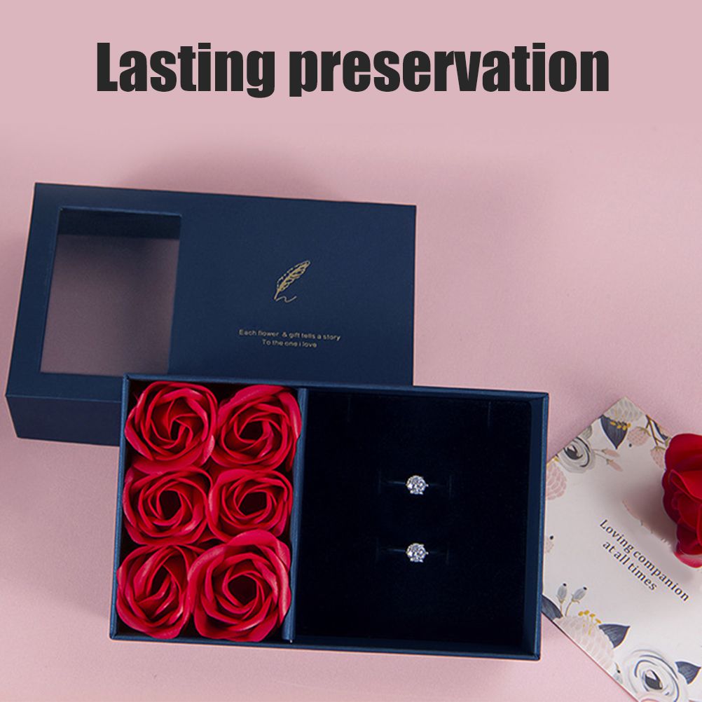 Rose Jewellery Gift Box Real Eternal Roses Handmade Rose Jewellery Storage Box for Girlfriend Wife Wedding Mother's Day - Image 8
