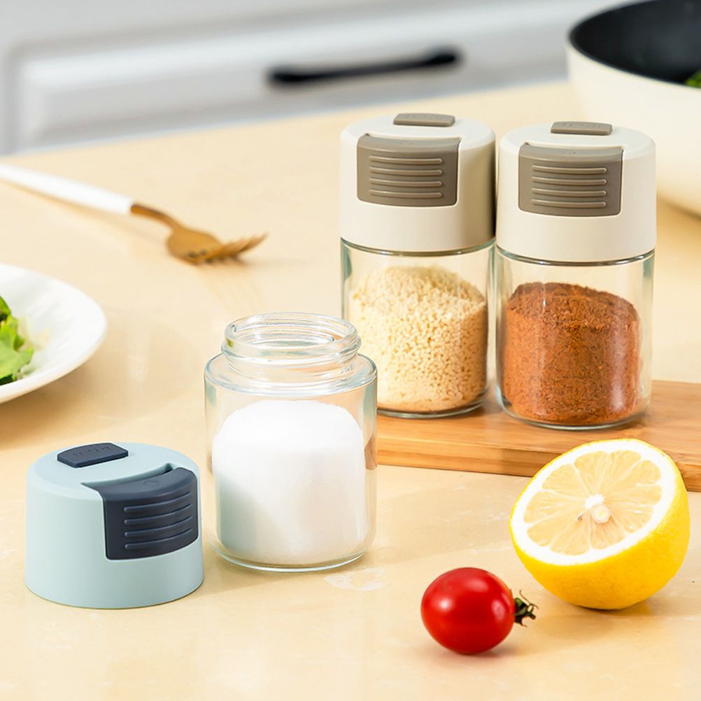 Push Type Salt Shaker Spice Jars with Lid Sealed Dust Proof Seasoning Jar Glass Bottle Kitchen Cooking Tools - Image 5