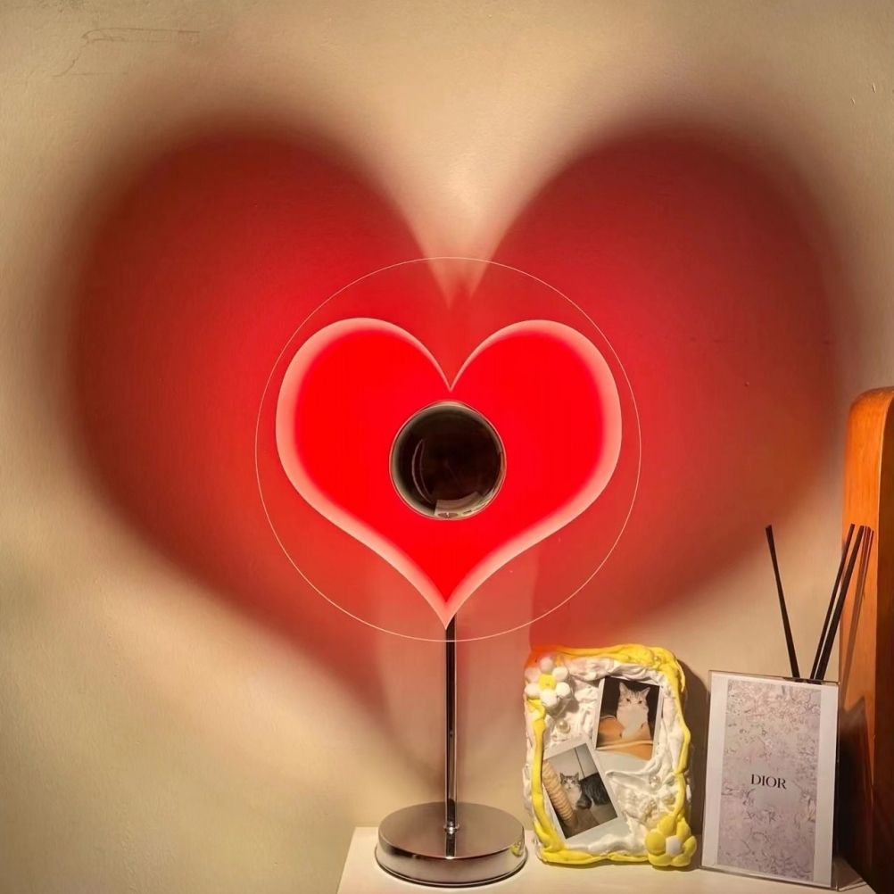 Love Heart Table Lamp Love Projection Lamp Heart Shaped LED Ambient Light Background Wall Decoration Gifts for Friends and Lovers - Image 7