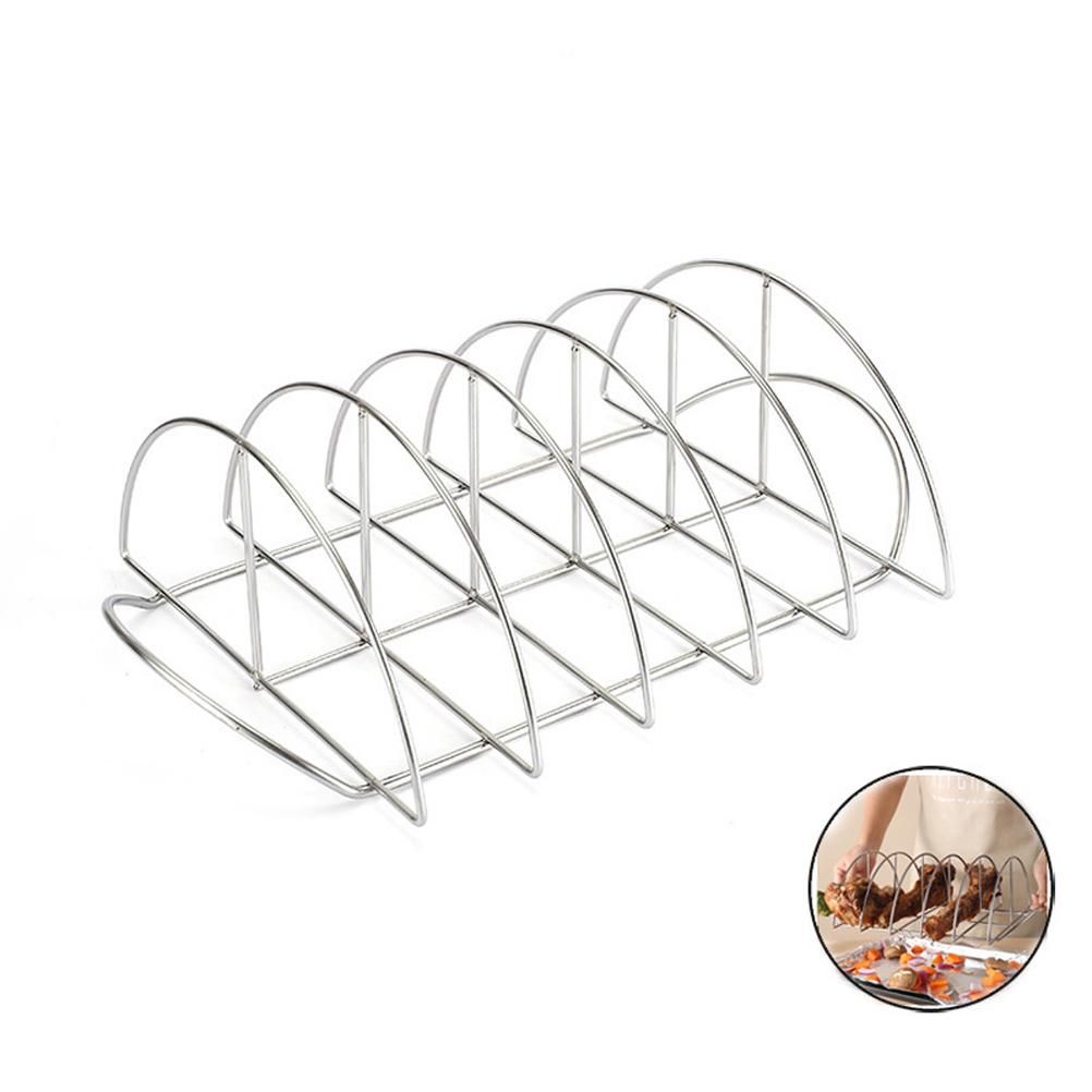 Stainless Steel Barbecue Bracket Rib Rack Barbecue Grilling Rack Non Stick Beef Steak Holder for Outdoor Picnic Barbecue Supplies - Image 1