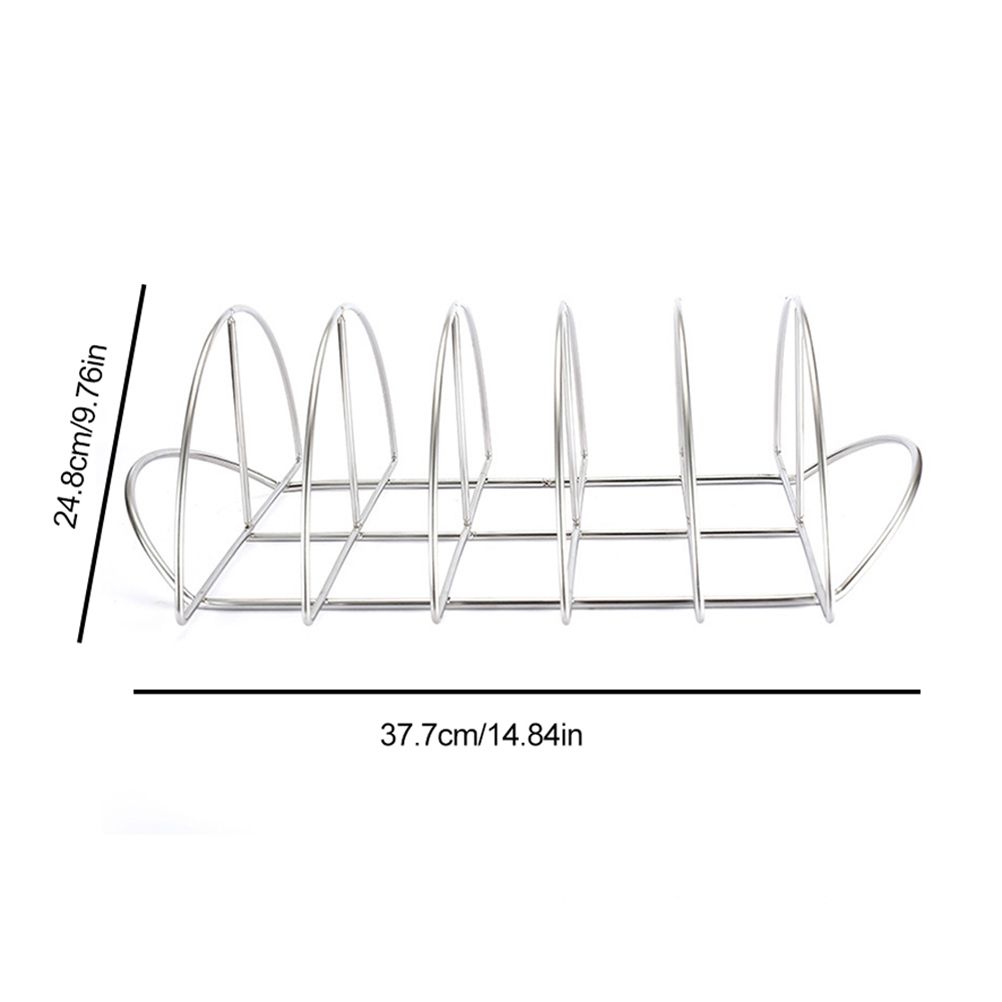 Stainless Steel Barbecue Bracket Rib Rack Barbecue Grilling Rack Non Stick Beef Steak Holder for Outdoor Picnic Barbecue Supplies - Image 2