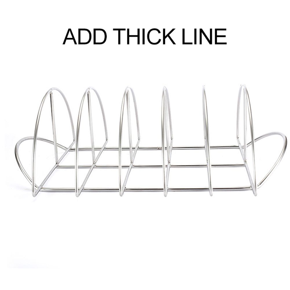 Stainless Steel Barbecue Bracket Rib Rack Barbecue Grilling Rack Non Stick Beef Steak Holder for Outdoor Picnic Barbecue Supplies - Image 7