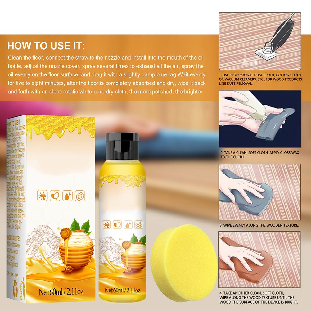 60ml Beeswax Care Spray Natural Beewax Spray Home Furniture Care Wooden Floor Beeswax Wax - Image 5
