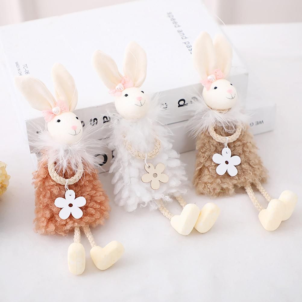 Cute Easter Hanging Bunny Ornaments Easter Bunny Figurine Decorations for Hanging on Trees Windows Easter Decor - Image 4