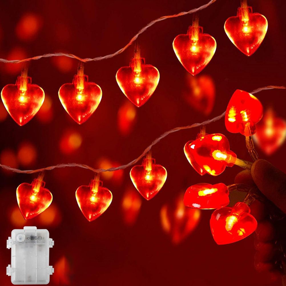 Love Heart Shaped String Lights 6 Meter 40 Leds Heart Love Valentine Lights for Wedding Party Birthday Home Decor - Image 1