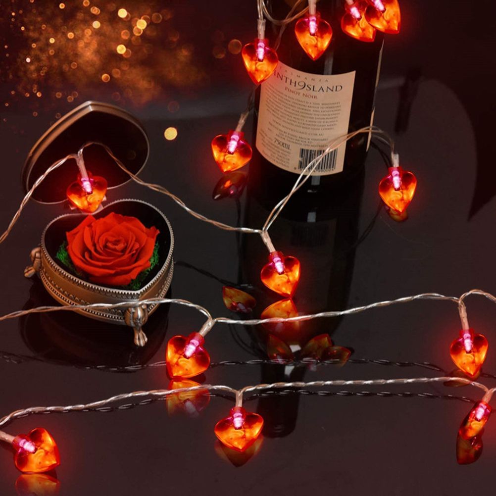 Love Heart Shaped String Lights 6 Meter 40 Leds Heart Love Valentine Lights for Wedding Party Birthday Home Decor - Image 4