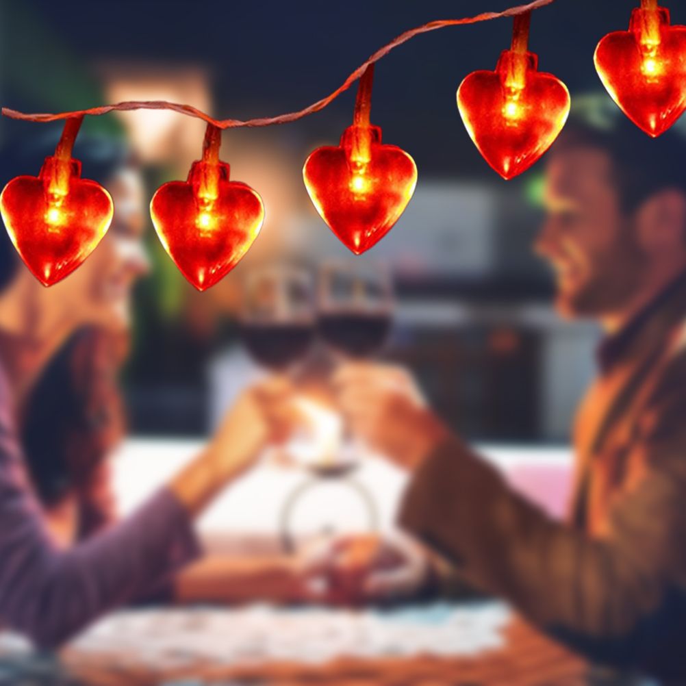 Love Heart Shaped String Lights 6 Meter 40 Leds Heart Love Valentine Lights for Wedding Party Birthday Home Decor - Image 5