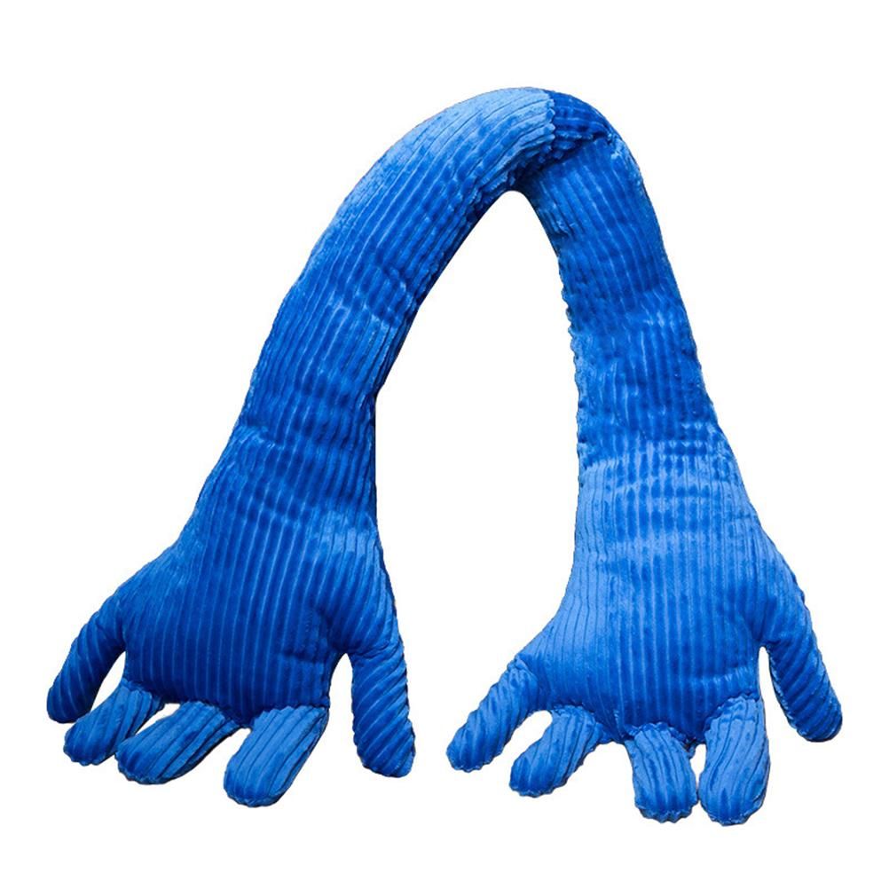 Blue Hand Shape Plush Pillows Long Strip Palm Cushion for Home Travel and Camping Sofa Pillows - Image 1