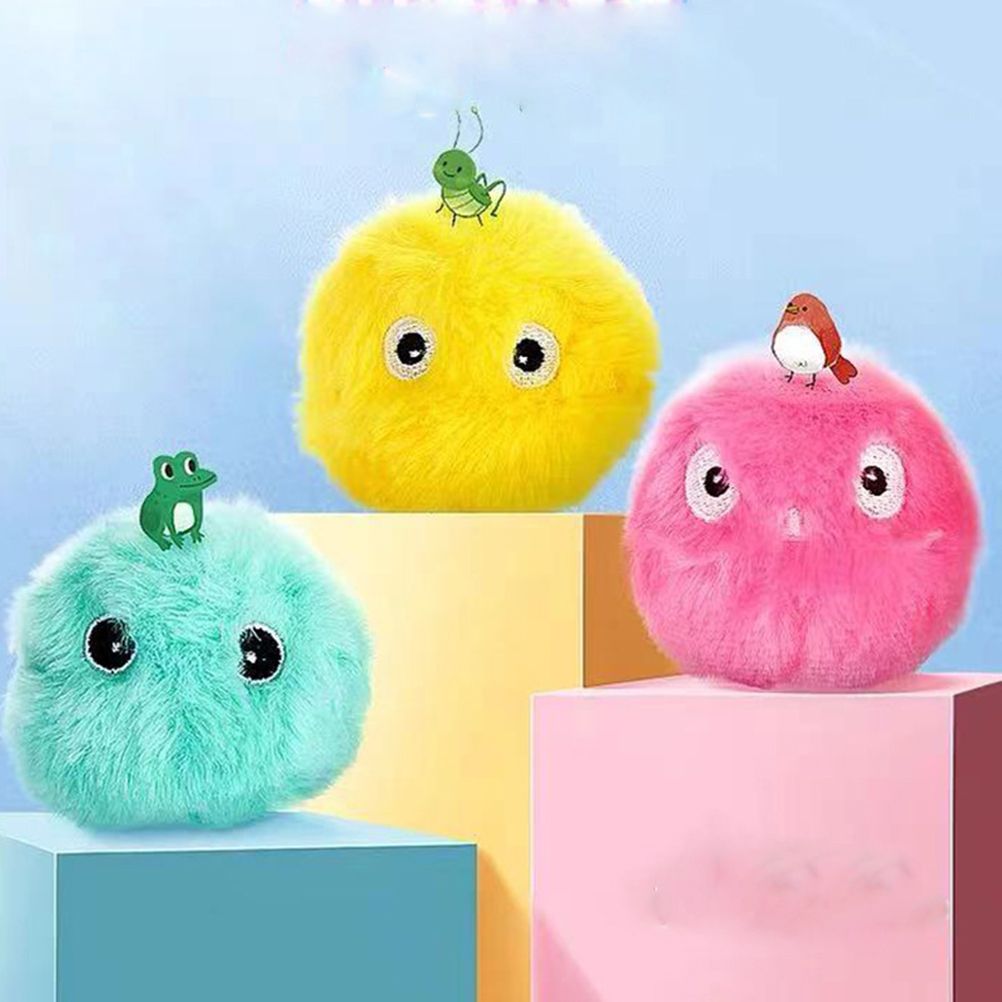 Plush Catnip Ball Cat Toy Lifelike Animal Chirping Sounds Interactive Cat Toys Soft Fluffy Plush Cat Ball Toys - Image 3