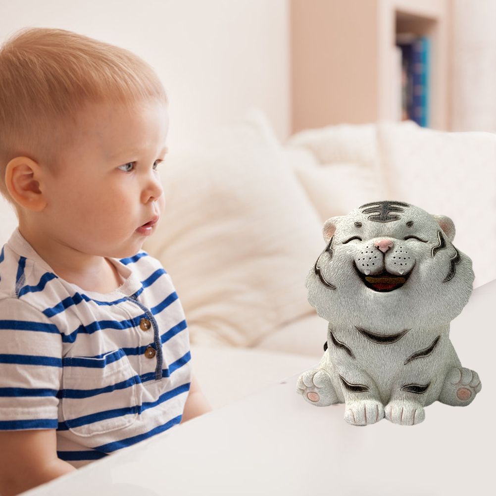 Coin Bank for Kids Must Break to Open Cute Animal Tiger Money Banks Resin Tiger Coin Saving Box Ornaments - Image 6