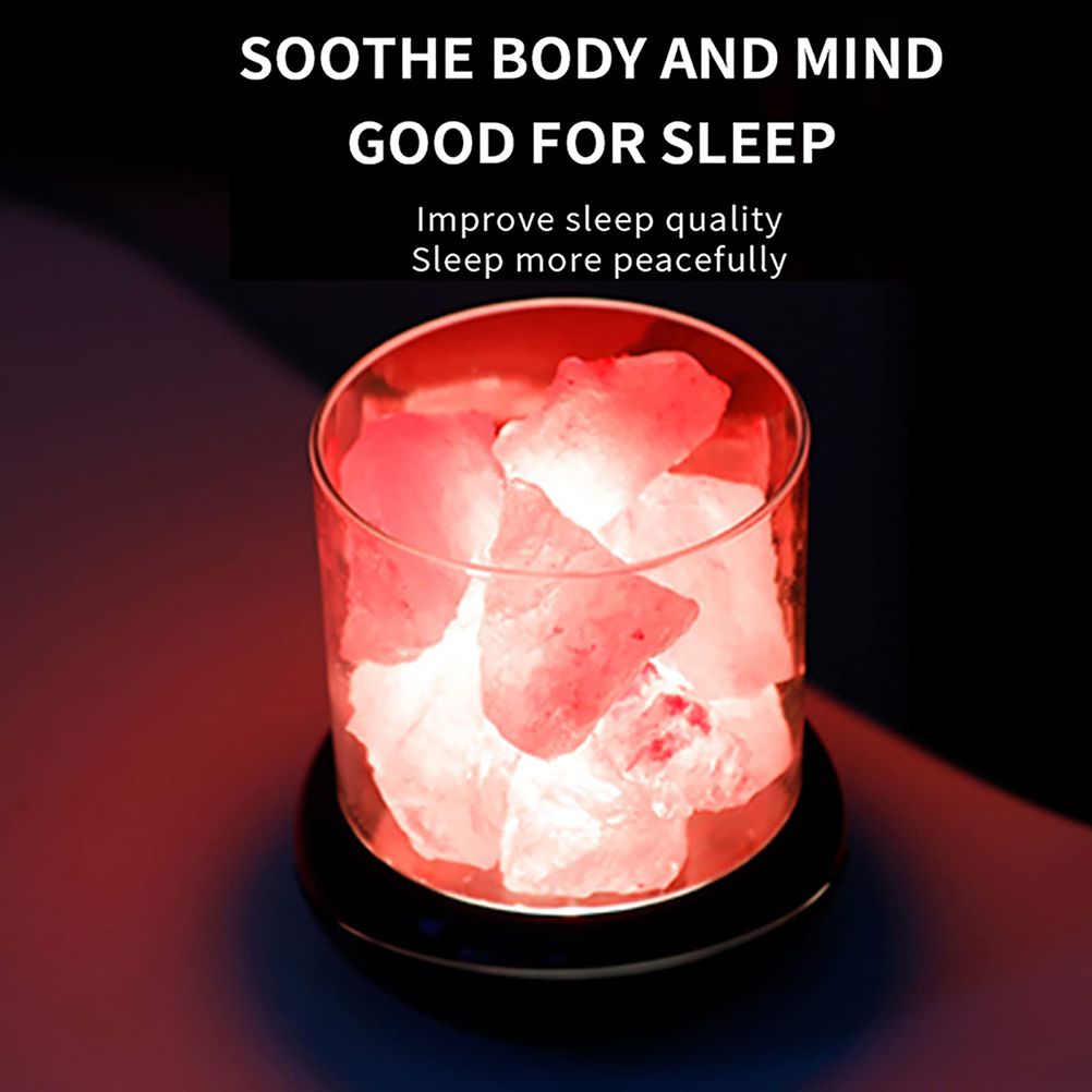 Salt Crystal Lamp Night Light USB Aroma Diffuser Salt Lamp Colorful Salt Crystal Lamp Fragrance Oil Diffuser for Office Yoga Bedroom - Image 2