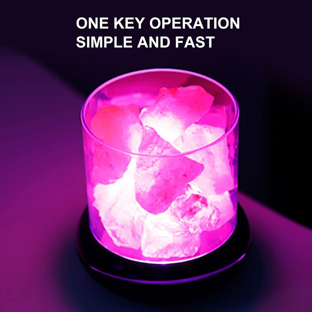 Salt Crystal Lamp Night Light USB Aroma Diffuser Salt Lamp Colorful Salt Crystal Lamp Fragrance Oil Diffuser for Office Yoga Bedroom - Image 3