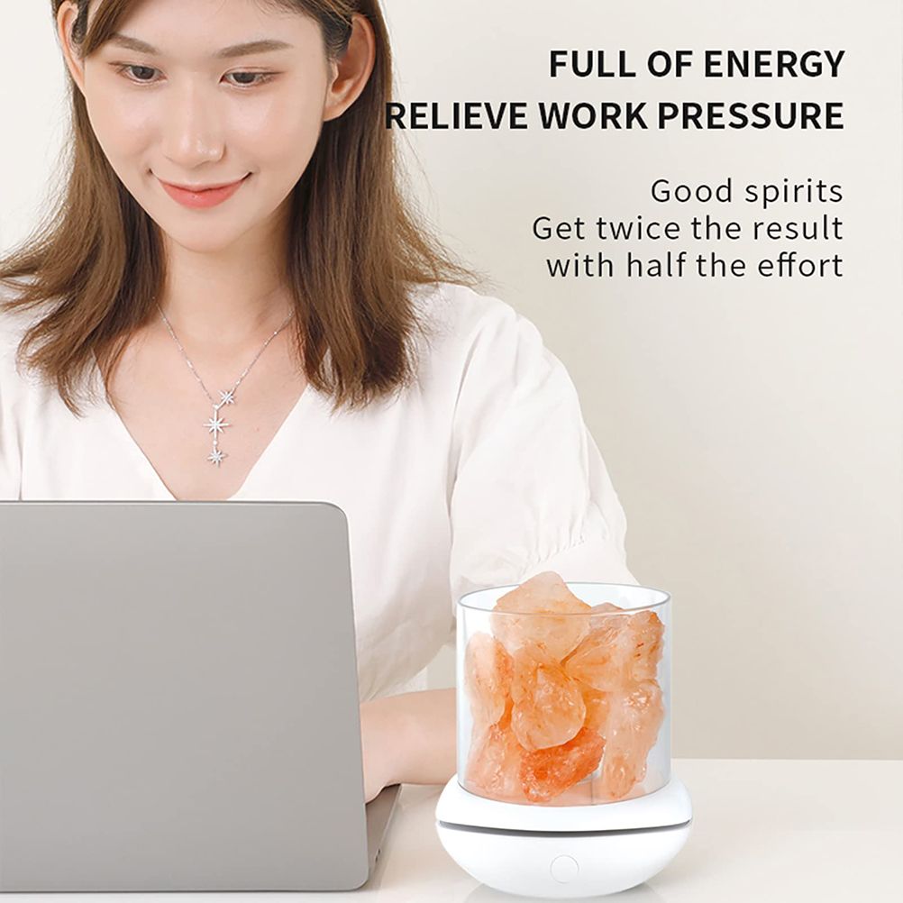 Salt Crystal Lamp Night Light USB Aroma Diffuser Salt Lamp Colorful Salt Crystal Lamp Fragrance Oil Diffuser for Office Yoga Bedroom - Image 4