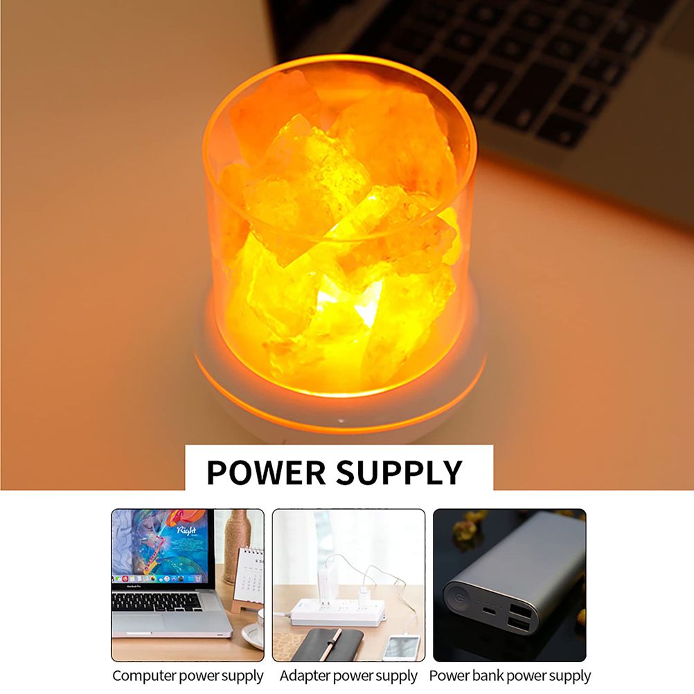 Salt Crystal Lamp Night Light USB Aroma Diffuser Salt Lamp Colorful Salt Crystal Lamp Fragrance Oil Diffuser for Office Yoga Bedroom - Image 5
