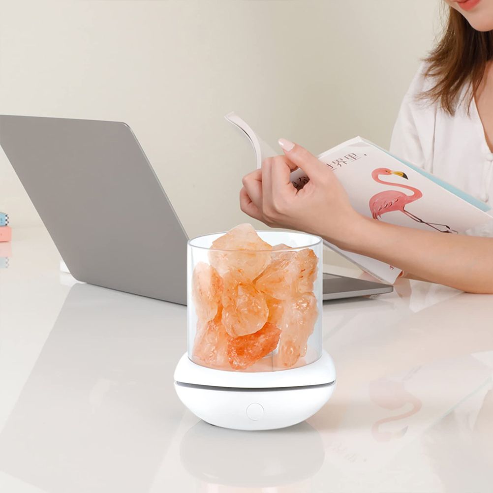 Salt Crystal Lamp Night Light USB Aroma Diffuser Salt Lamp Colorful Salt Crystal Lamp Fragrance Oil Diffuser for Office Yoga Bedroom - Image 6