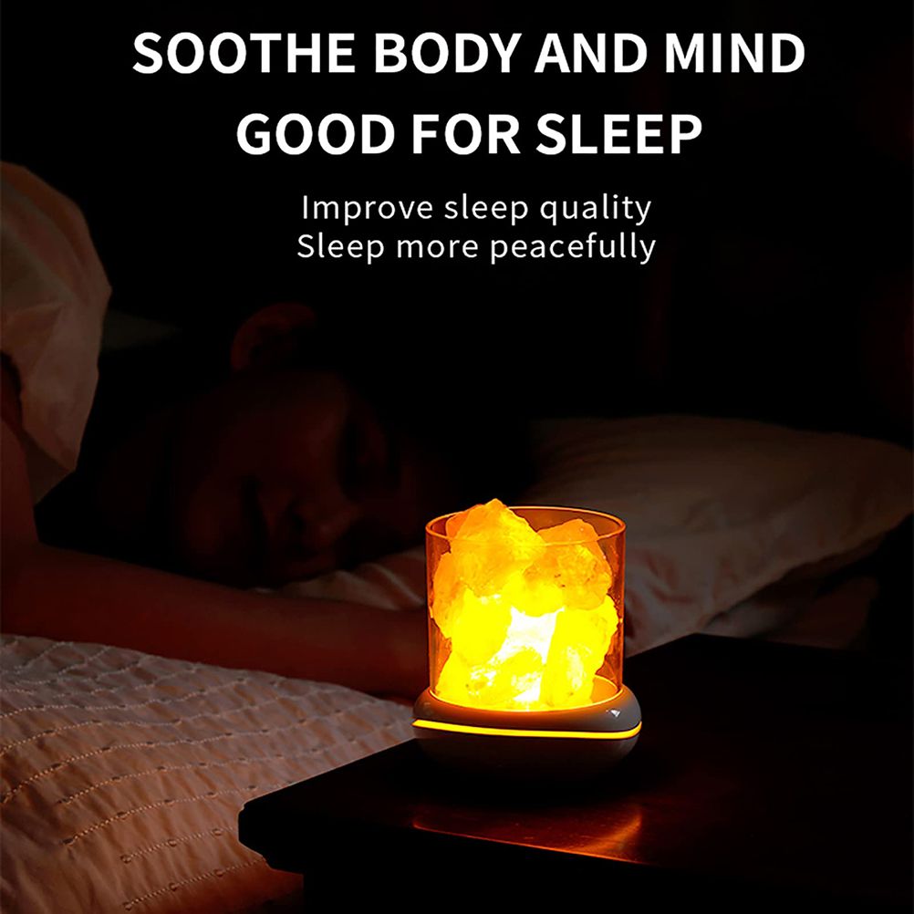 Salt Crystal Lamp Night Light USB Aroma Diffuser Salt Lamp Colorful Salt Crystal Lamp Fragrance Oil Diffuser for Office Yoga Bedroom - Image 8