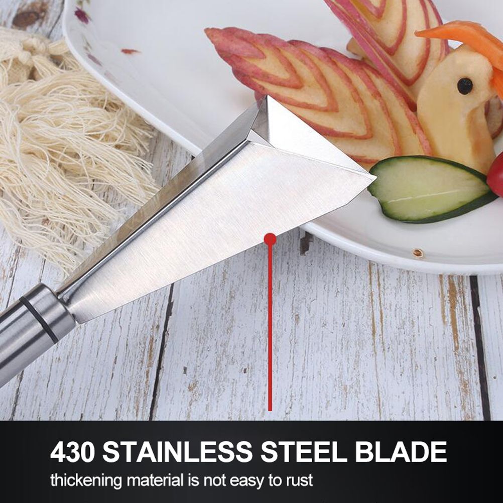 Kitchen Triangular Shape Carving Tool Stainless Steel Fruit Vegetable Engraving Slicers Flower Cutter Kitchen Gadgets - Image 4