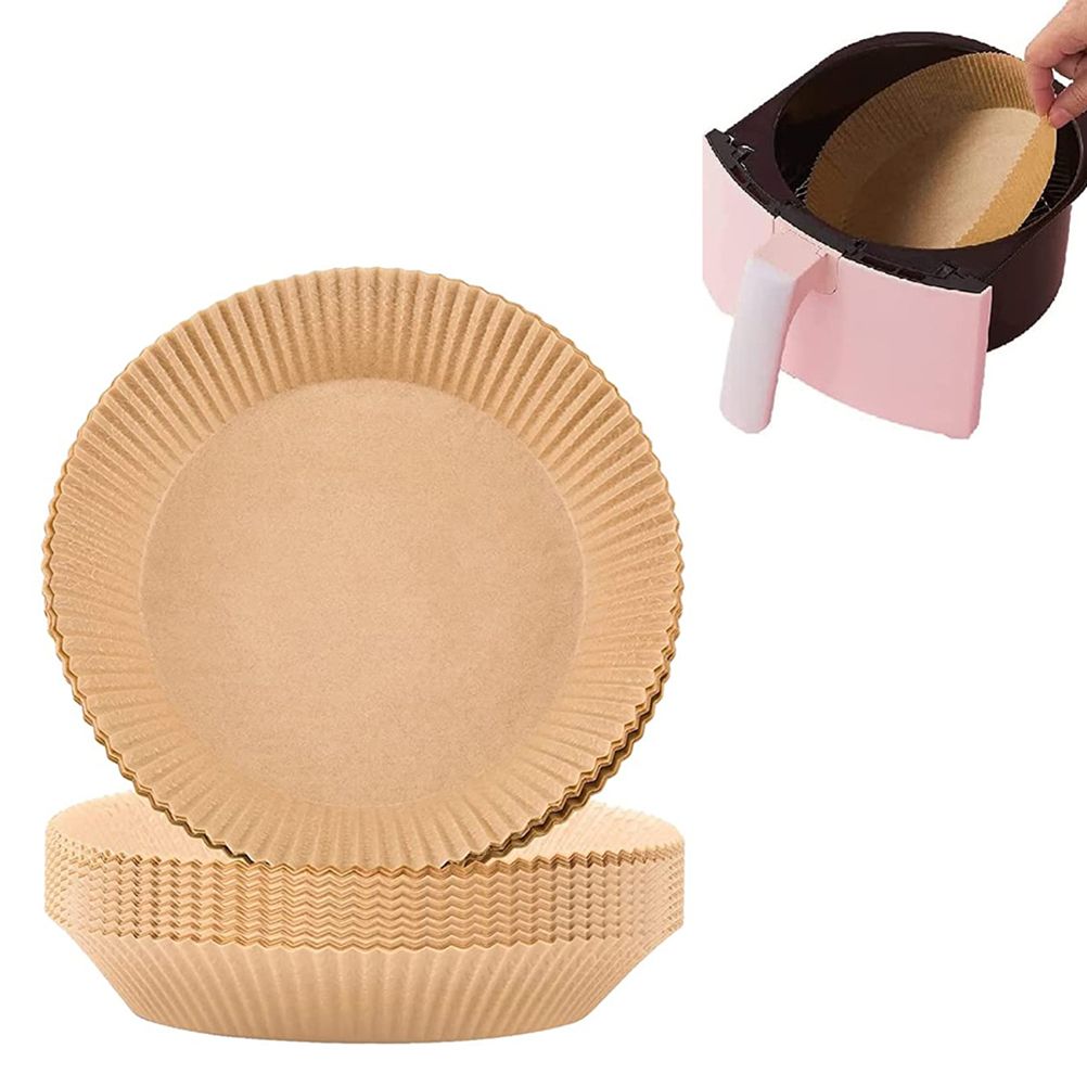 100 Pcs Air Fryer One Time Paper Liner Non Stick Air Fryer Paper Liners Oil Proof Parchment Baking Paper for Kitchen Microwave Oven - Image 1