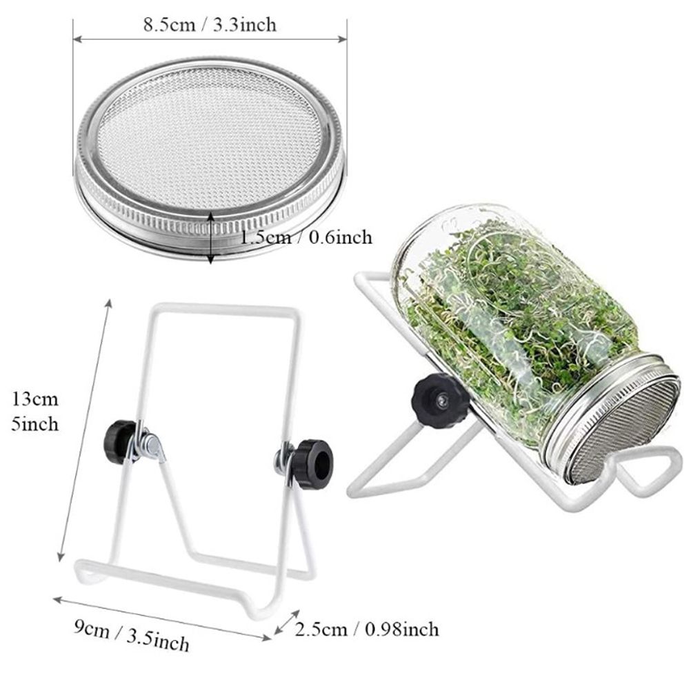 Sprouting Jar With Stainless Steel 304 Screen Lid Wide Mouth Quart Mason Sprouter - Image 2
