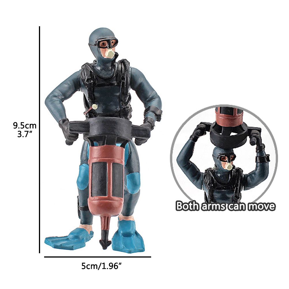 4Pcs Mini Diver Figurines Model Simulation Underwater Adventure Diver Figure Playset for Scene Layout Table Ornaments - Image 4