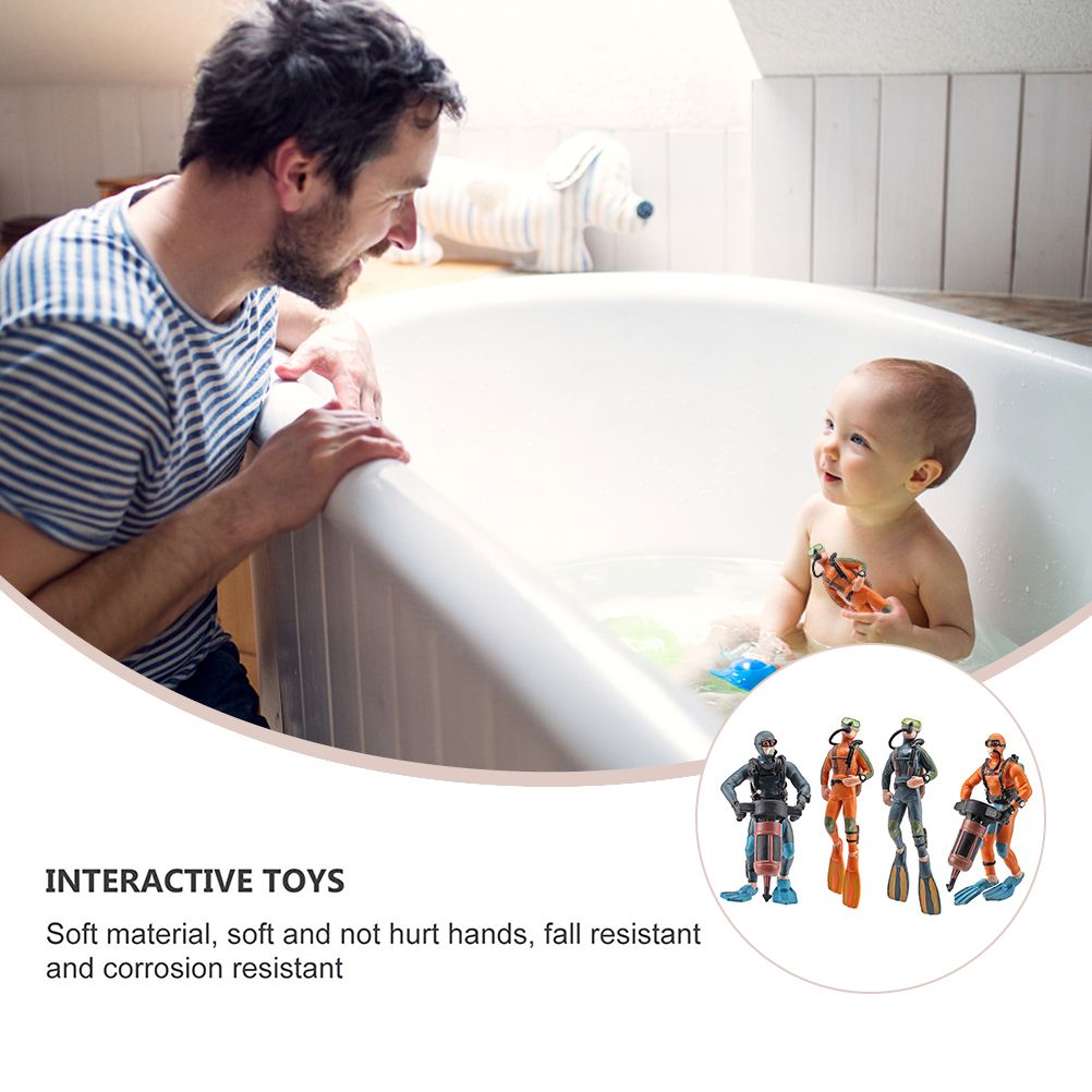 4Pcs Mini Diver Figurines Model Simulation Underwater Adventure Diver Figure Playset for Scene Layout Table Ornaments - Image 7