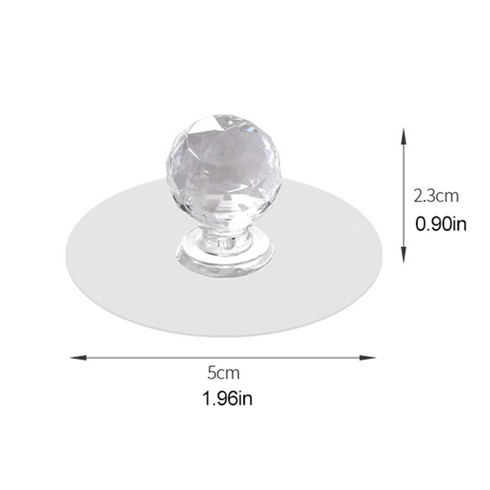 2Pcs Self Adhesive Knobs Acrylic No Drilling Mirror Cabinet Handles Clear Glass Drawer Knobs - Image 2
