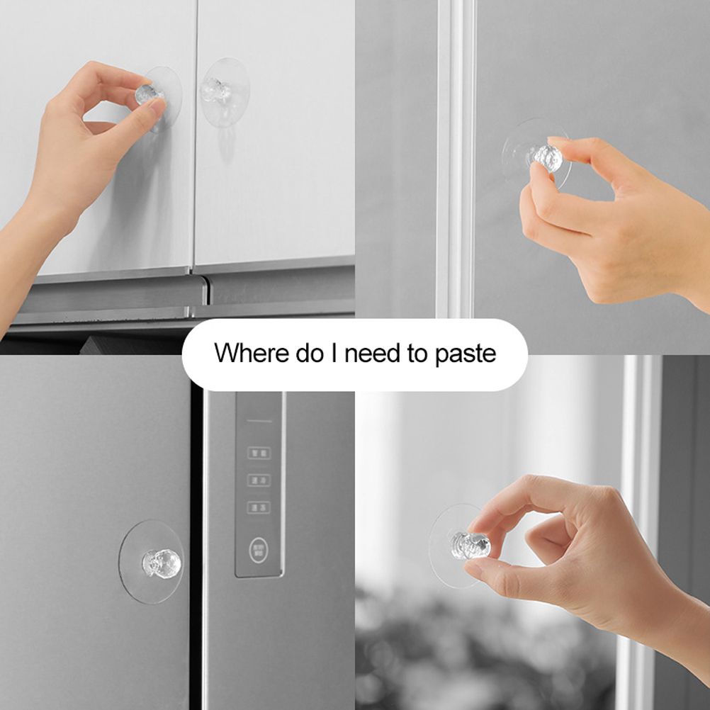 2Pcs Self Adhesive Knobs Acrylic No Drilling Mirror Cabinet Handles Clear Glass Drawer Knobs - Image 7
