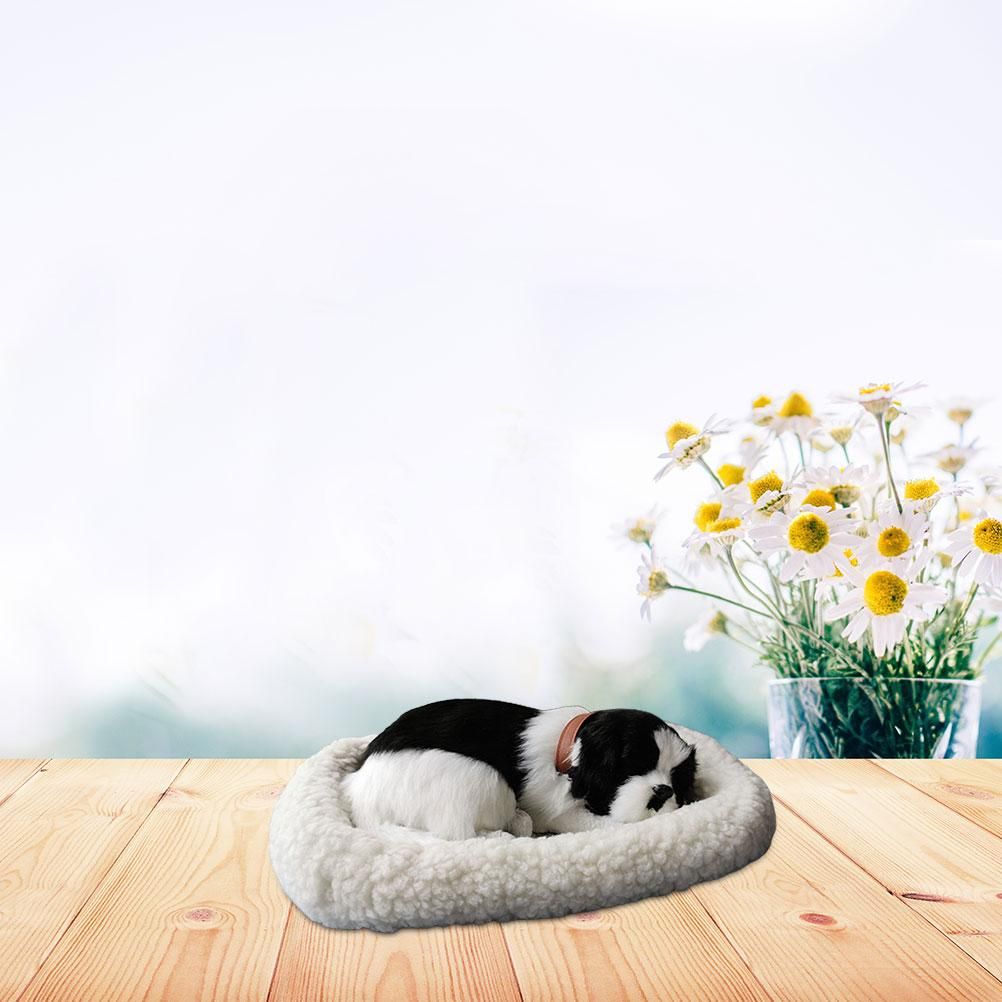 Realistic Sleeping dog Toy Breathing dog Stuffed Animal Doll with Mat Plush Toys for Children Home Ornament - Image 6