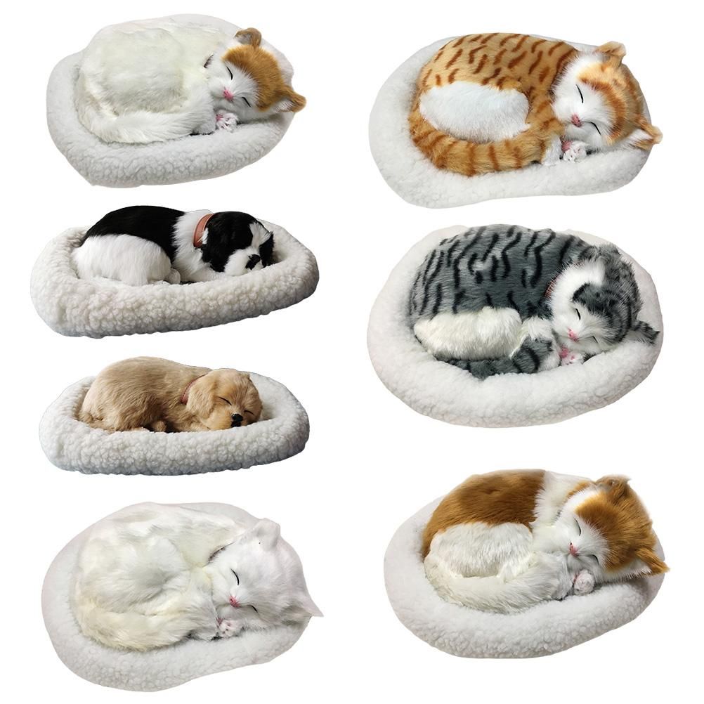 Realistic Sleeping Cat Toy Breathing Cat Stuffed Animal Doll with Mat Plush Toys for Children Home Ornament - Image 6
