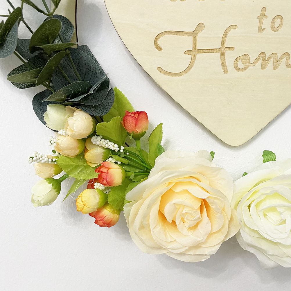Welcome to My Home Sign Front Door Wood Sign with Love Heart Garland Valentine's Day Decorations for Wall Door Decor - Image 6
