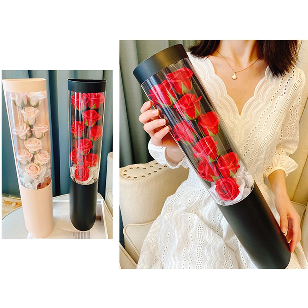 Soap Rose Flower Bouquet Gift Box Artificial Rose Flowers Rose Petal Bouquet Tube Valentine's Day Gift For Lover - Image 4