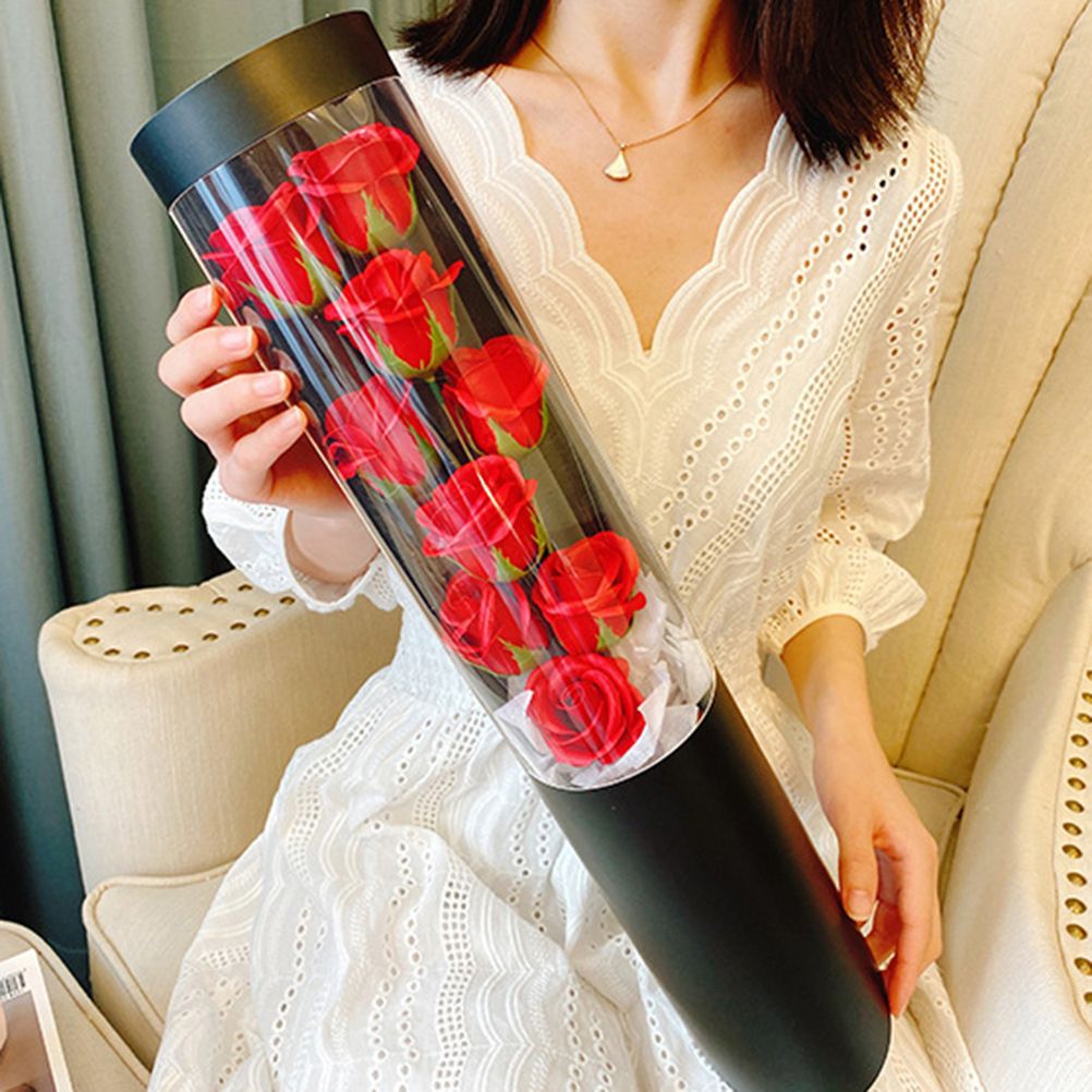 Soap Rose Flower Bouquet Gift Box Artificial Rose Flowers Rose Petal Bouquet Tube Valentine's Day Gift For Lover - Image 7
