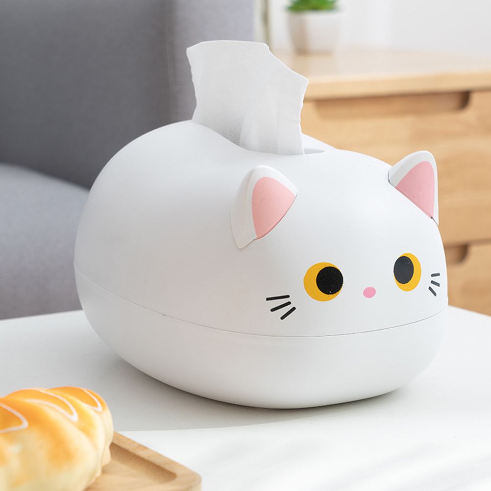 Cartoon Cat Tissue Box Desktop Paper Napkin Storage Box Paper Container Home Decoration - Image 7