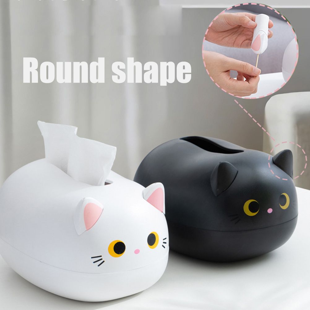 Cartoon Cat Tissue Box Desktop Paper Napkin Storage Box Paper Container Home Decoration - Image 4